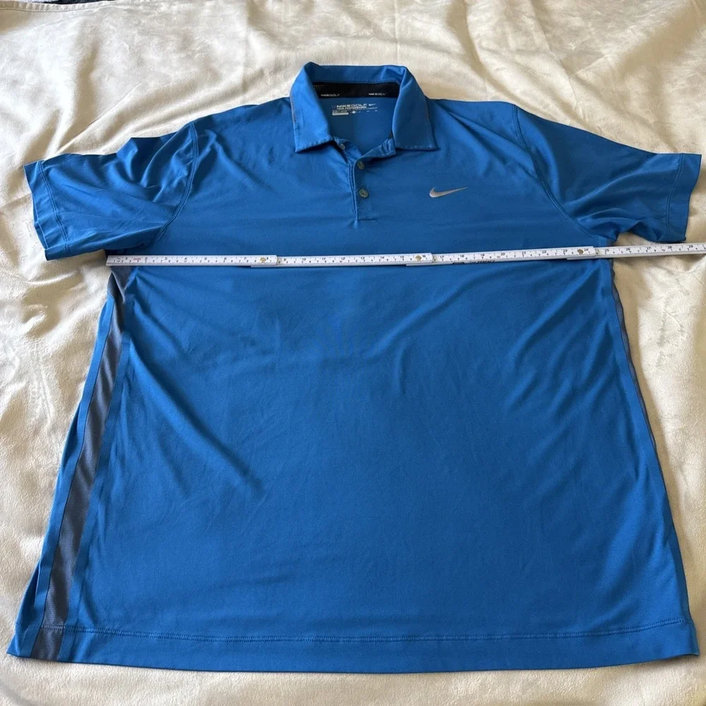 Nike Golf Dri-FIT Men's Cobalt Blue Polo Shirt Size XL Short Sleeve Performance